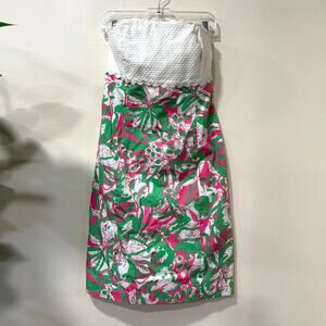 Lilly Pulitzer Franco Strapless Mini Dress Summer wear Resort Flowers 0us
